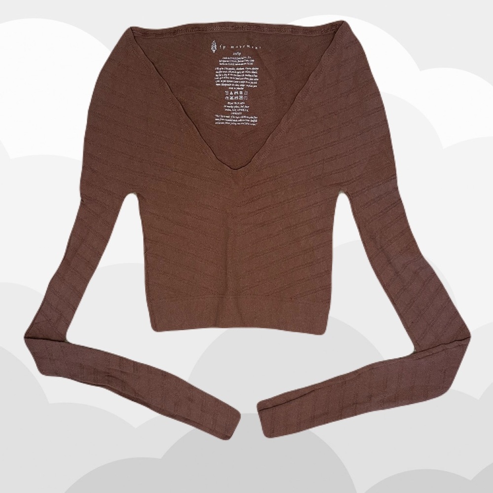 Free People - Long Sleeve V Neck with Chevron Detailing
